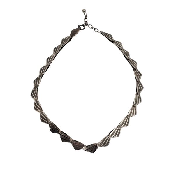 1930s Sterling Silver Deco Necklace 925 Moser Pfeil Germany Wing Fan Link 22g MP - Picture 13 of 13